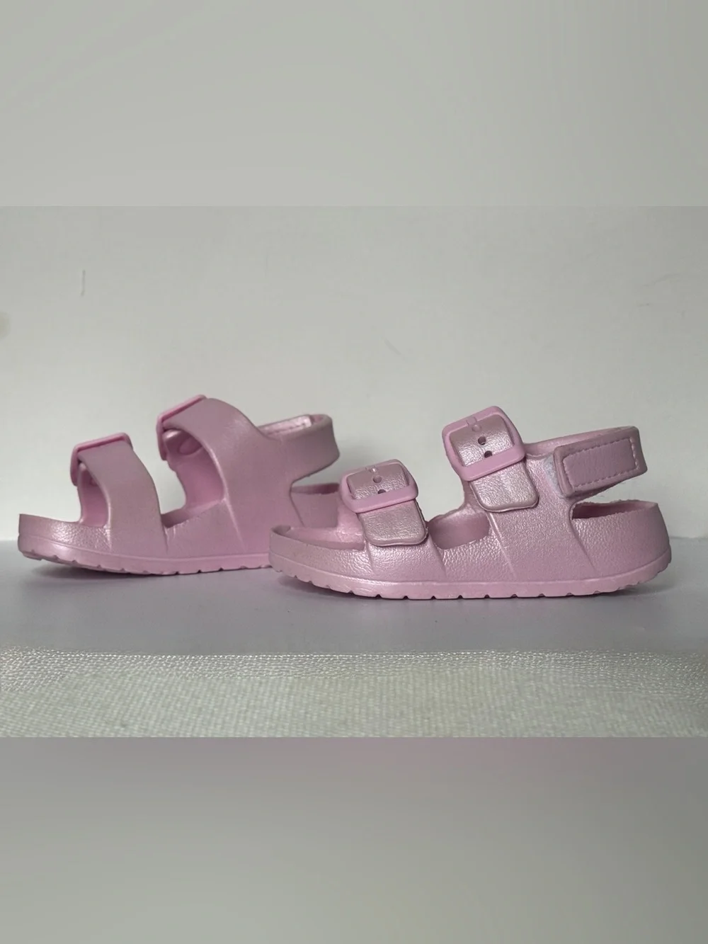 Pink Toddler Size 5-6 Water Sandals Dual Strap Buckle Slide